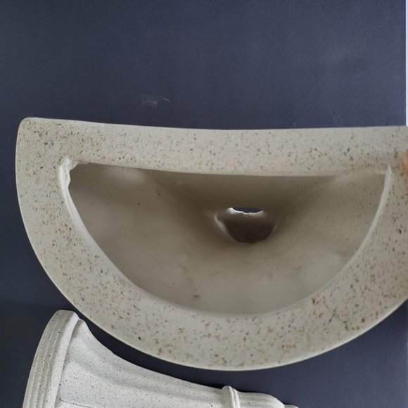 2pcs Plaster / Ceramic Wall Sconces Matte White Subtle Speckled Wall Display - Picture 5 of 10